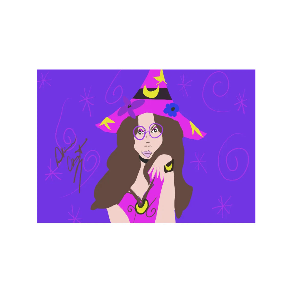 Hippie Witch Custom Art Print Printing
