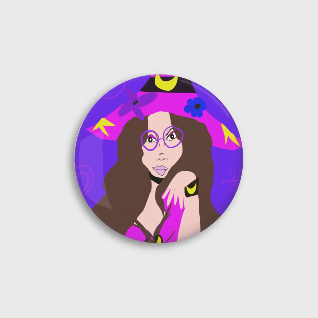 Hippie Witch Custom Round Button Pins