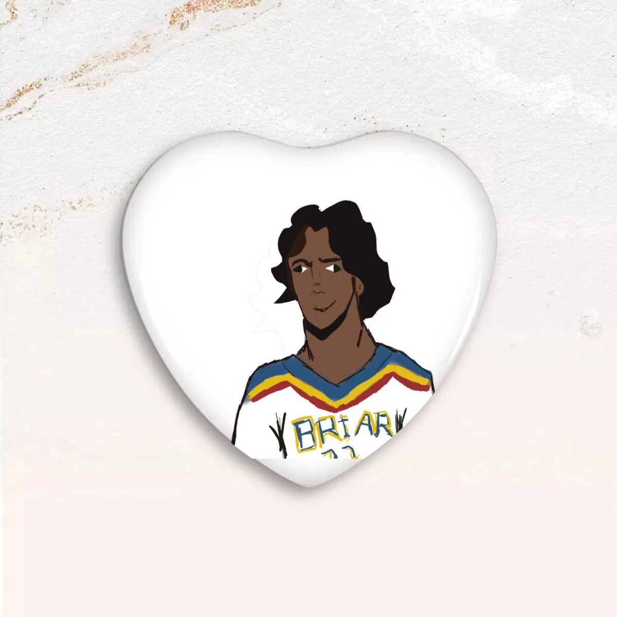 John Logan Custom Heart Shaped Button Pins