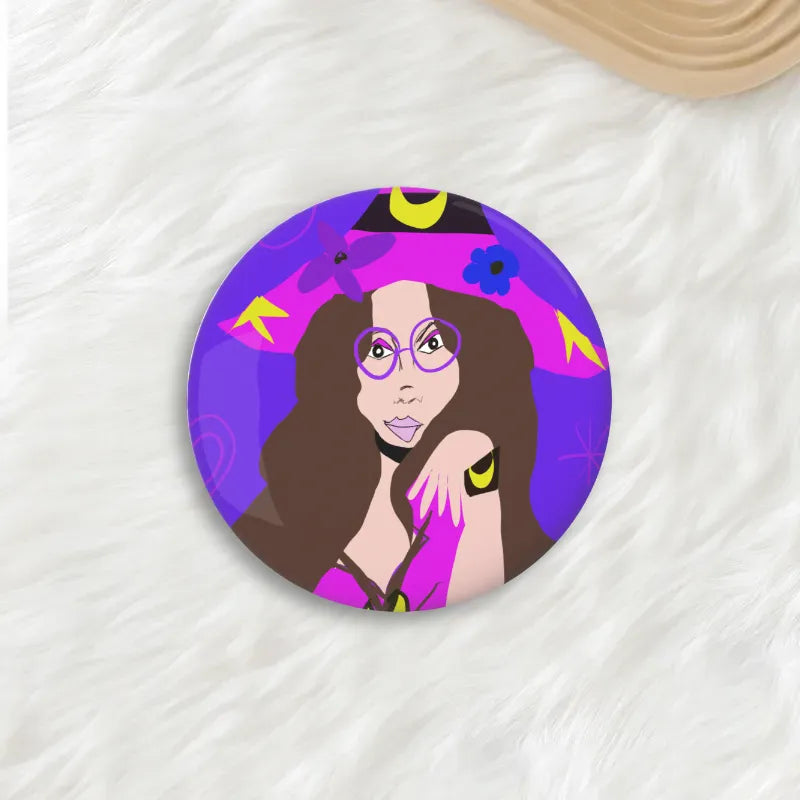 Hippie Witch Custom Round Button Pins