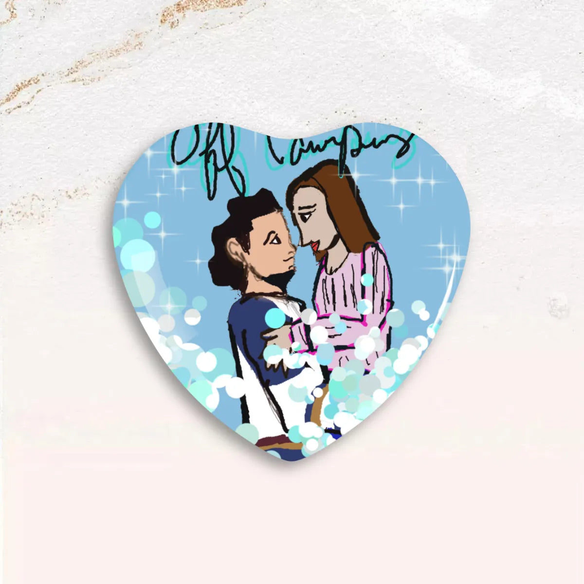 Custom Heart Shaped Button Pins