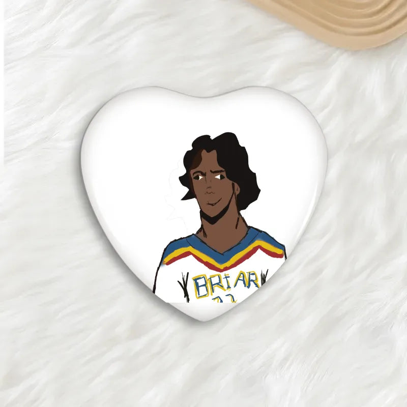 John Logan Custom Heart Shaped Button Pins