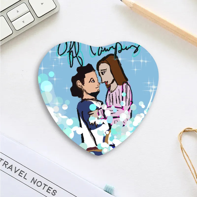 Custom Heart Shaped Button Pins