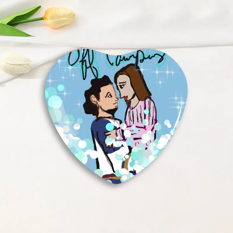 Custom Heart Shaped Button Pins