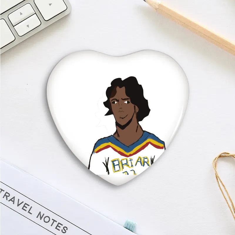 John Logan Custom Heart Shaped Button Pins