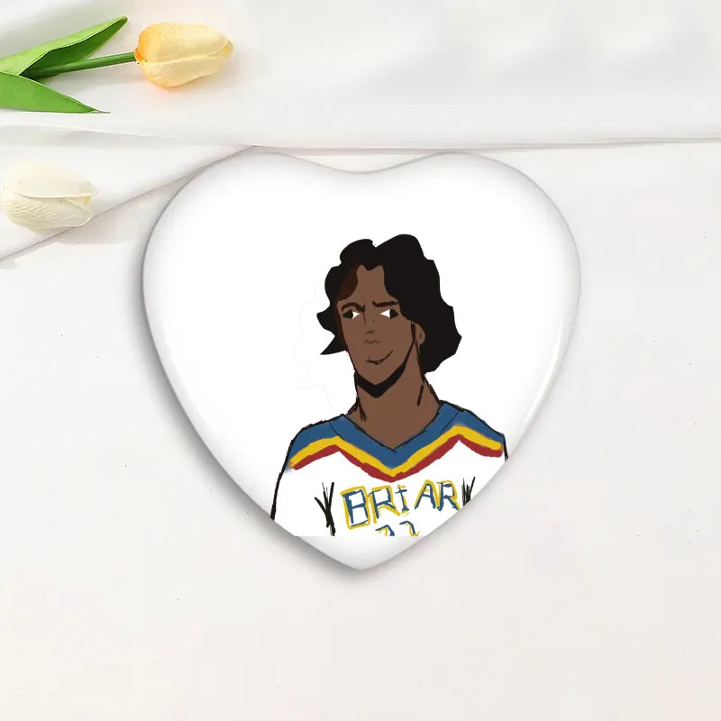 John Logan Custom Heart Shaped Button Pins