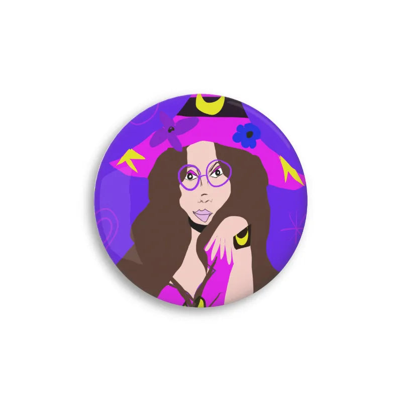 Hippie Witch Custom Round Button Pins
